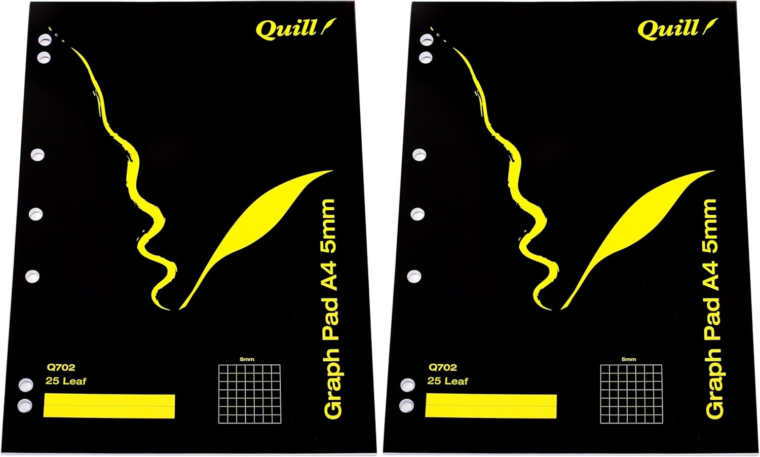 Quill A4 Graph Pad, 5Mm Grid, 70Gsm, 25 Sheets, White image number 3