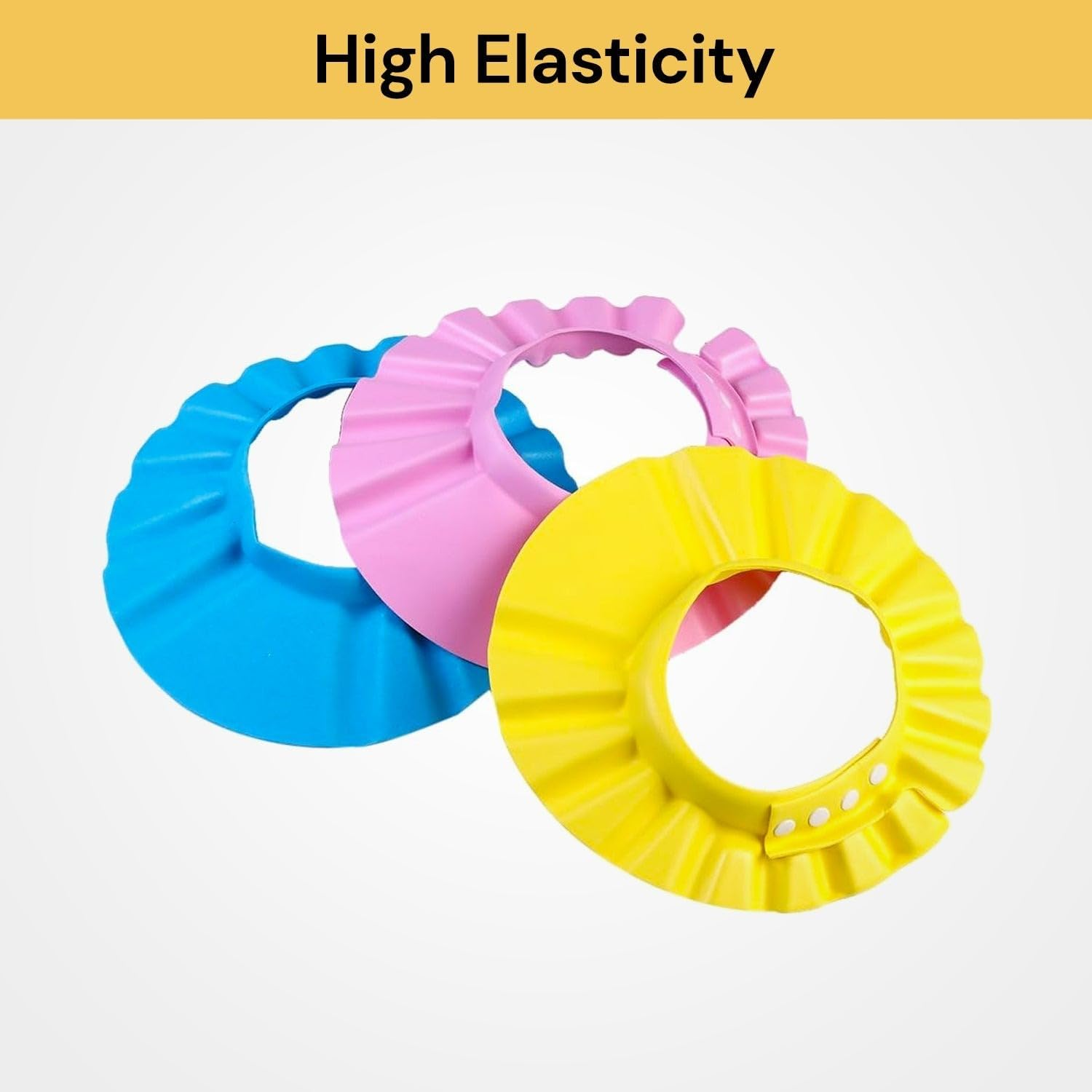 EZONEDEAL Adjustable Safe Soft Bathing Baby Shower Hair Wash Cap for Children, Baby Bath Cap Shower Protection Shield for Eyes and Ear Care, Bathing Baby Bath Cap, Adjustable Visor Hat for Toddler, Baby, Kids, Children, Shampoo Shower Bathing Protection Bath Cap (Yellow) image number 1