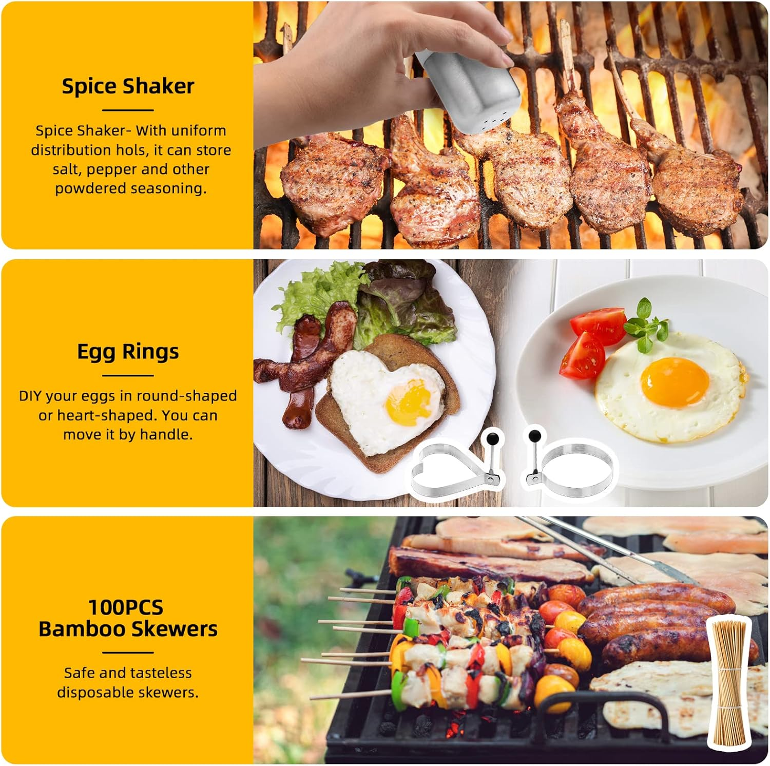 Griddle Accessories Kit, 139PCS Flat Top Griddle Grill Tools Set for Blackstone and Camp Chef, Professional Grill Utensils Set with Spatula, Basting Cover, Scraper for Men Women Outdoor Backyard BBQ image number 2