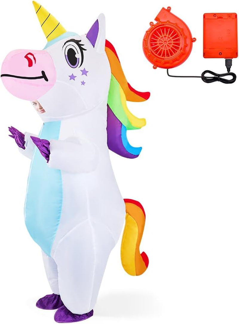 AUTOWT Inflatable Unicorn Costume for Adult, Funny Halloween Inflatable Costumes for Men Women, Blow up Dress up Costume with Air Pump for Halloween Cosplay Holiday Mardi Gras Party