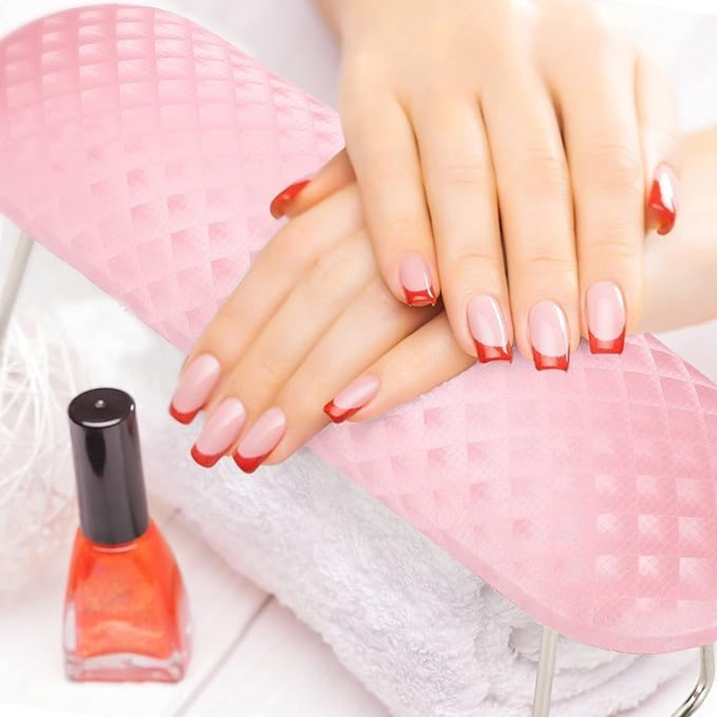 WOYAODONG Nail Arm Rest Microfiber Leather Nail Pillow Hand Rest Leather Manicure Pillow Stainless Steel Stand Nail Cushion Nail Art Hand Pillow Nail Arm Holder for Women Girls Nail Art Decoration (Pink)