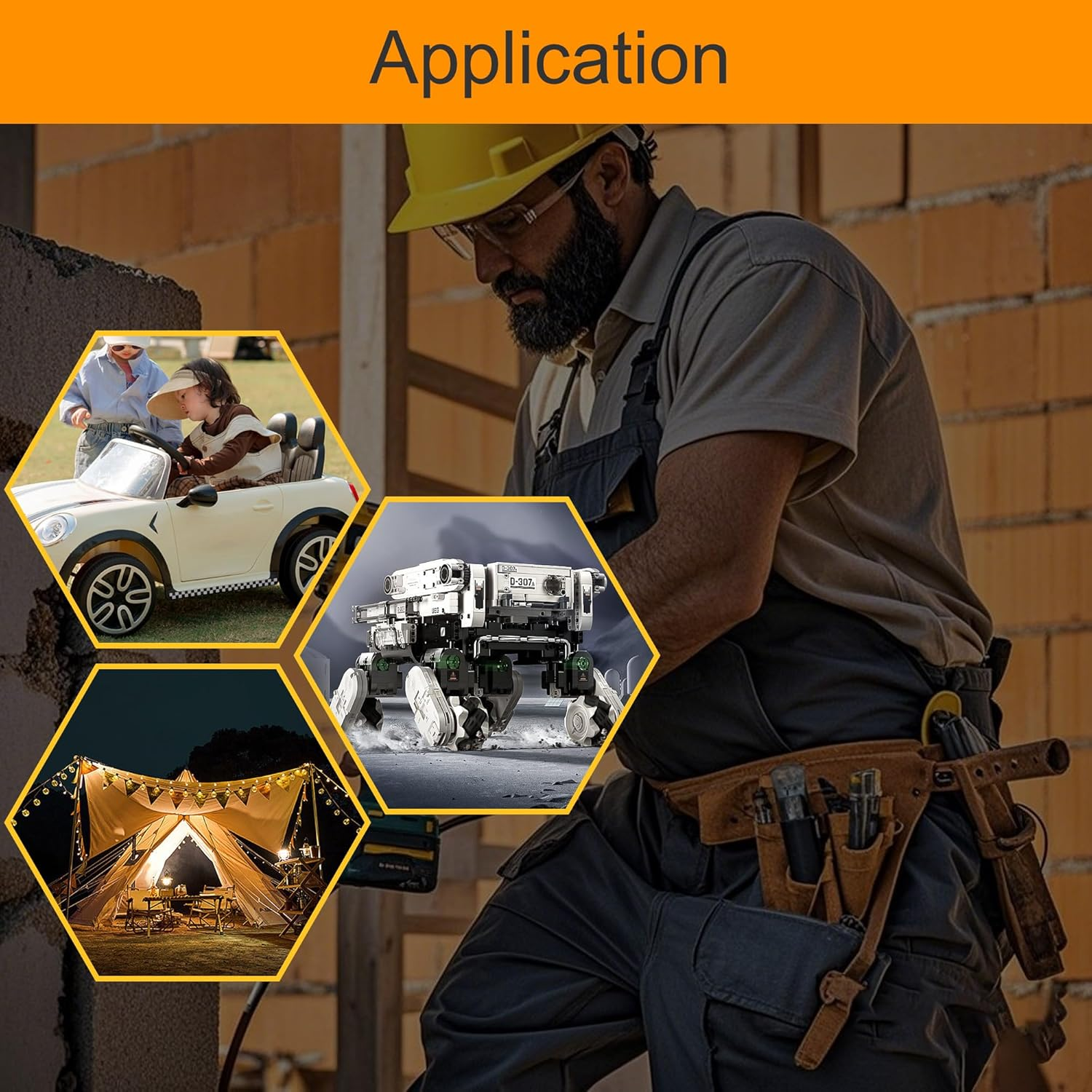 2PCS Battery Adapter Compatible with Dewalt 20V Power Wheel Adapter Battery Converter Kit 12 AWG Wire with Fuses and Connectors for Robotic RC Car Toy image number 1