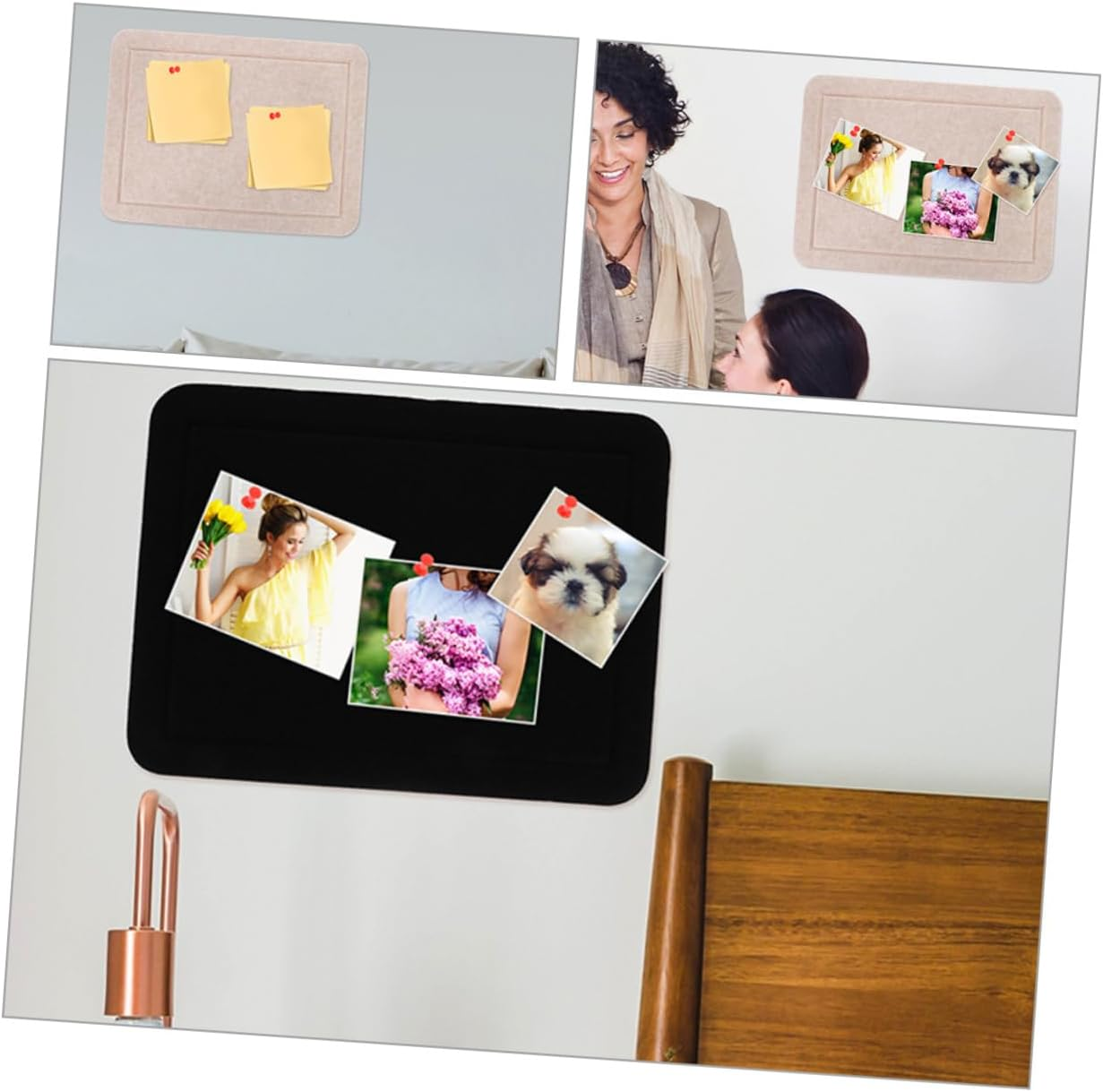 Tofficu 2Pcs Classroom Pin Board Felt Bulletin Board Memo Pushpins Wall Organizer for Office image number 5