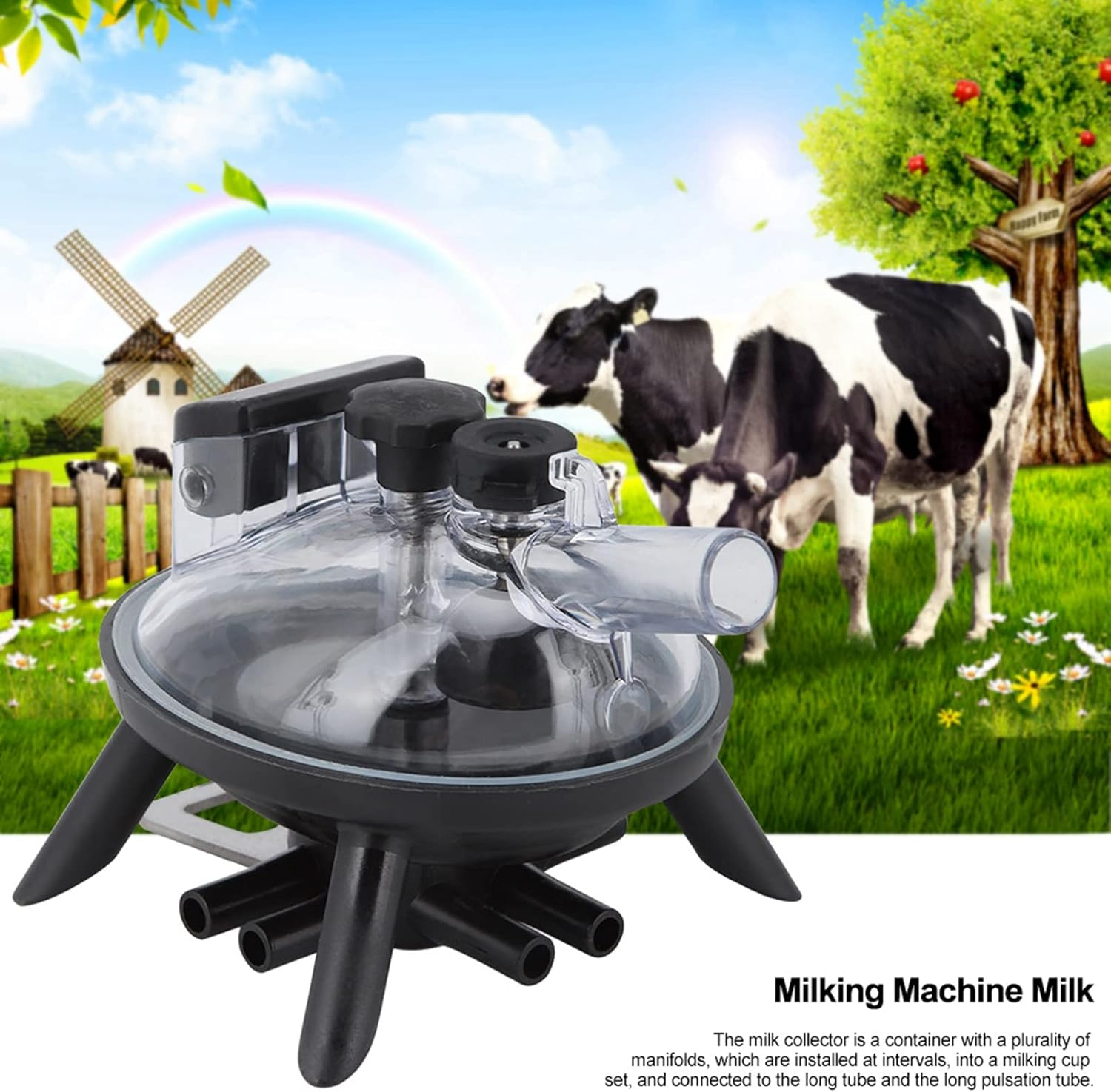 Fdit 240Cc Cow Milking Claw Milk Collector Tool Replacement with Large Capacity Closing Valve for Dairy Farmers