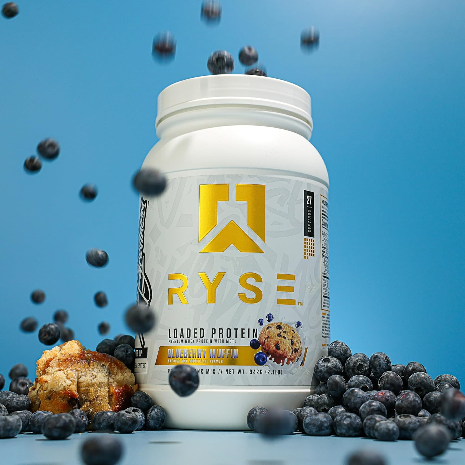 Ryse Blueberry Muffin Loaded Protein Powder 1.8 Kg image number 1