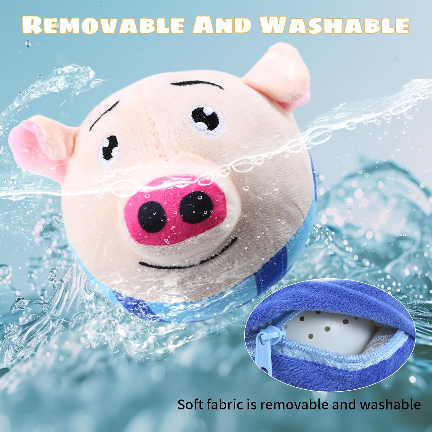 Active Moving Pet Plush Toy, Interactive Dog Toy Squeaky Pig, USB Rechargeable and Washable Plush Pet Plush Bouncing Balls for Medium and Small Dogs image number 4