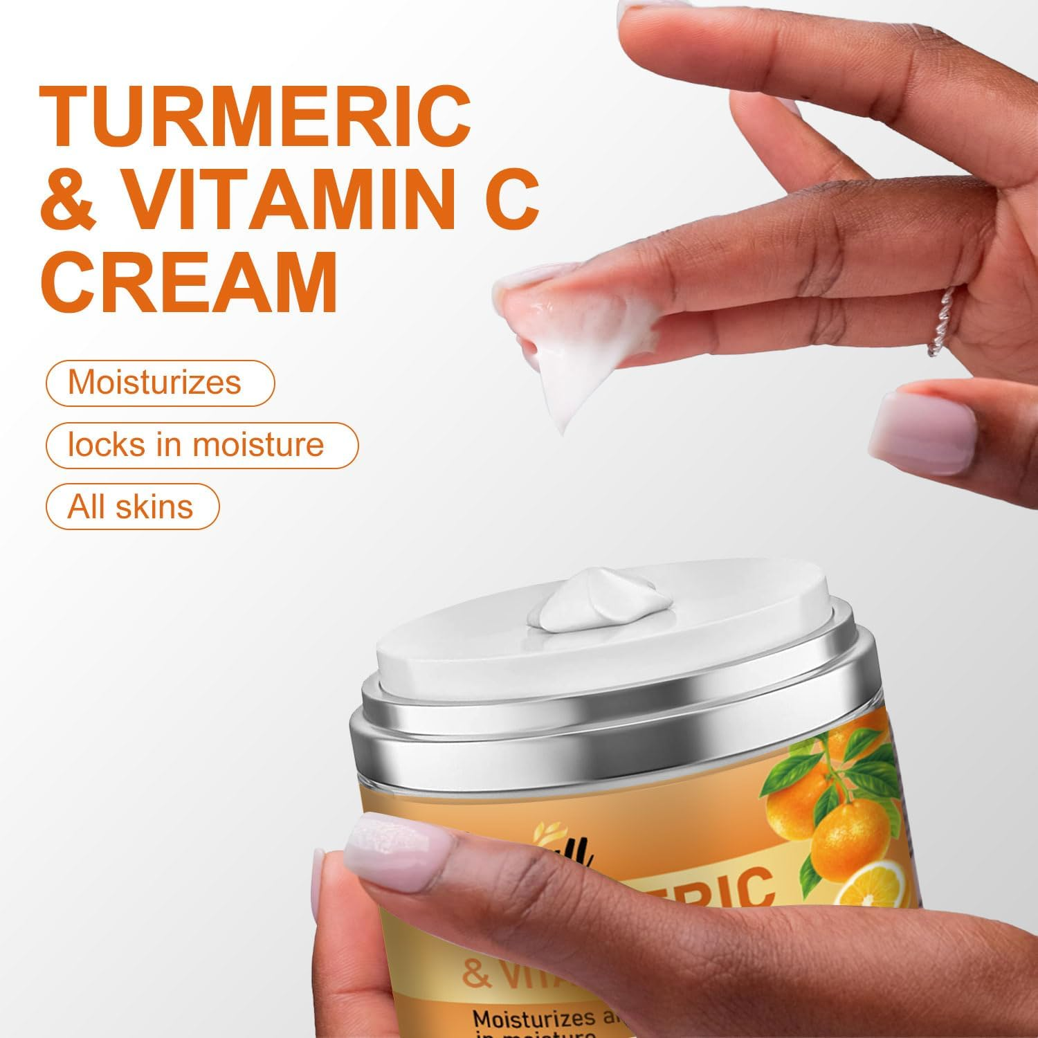 Turmeric and Vitamin C Face Cream - Intense Moisturizing & Hydration Lock - 50Ml / 1.69 Fl Oz