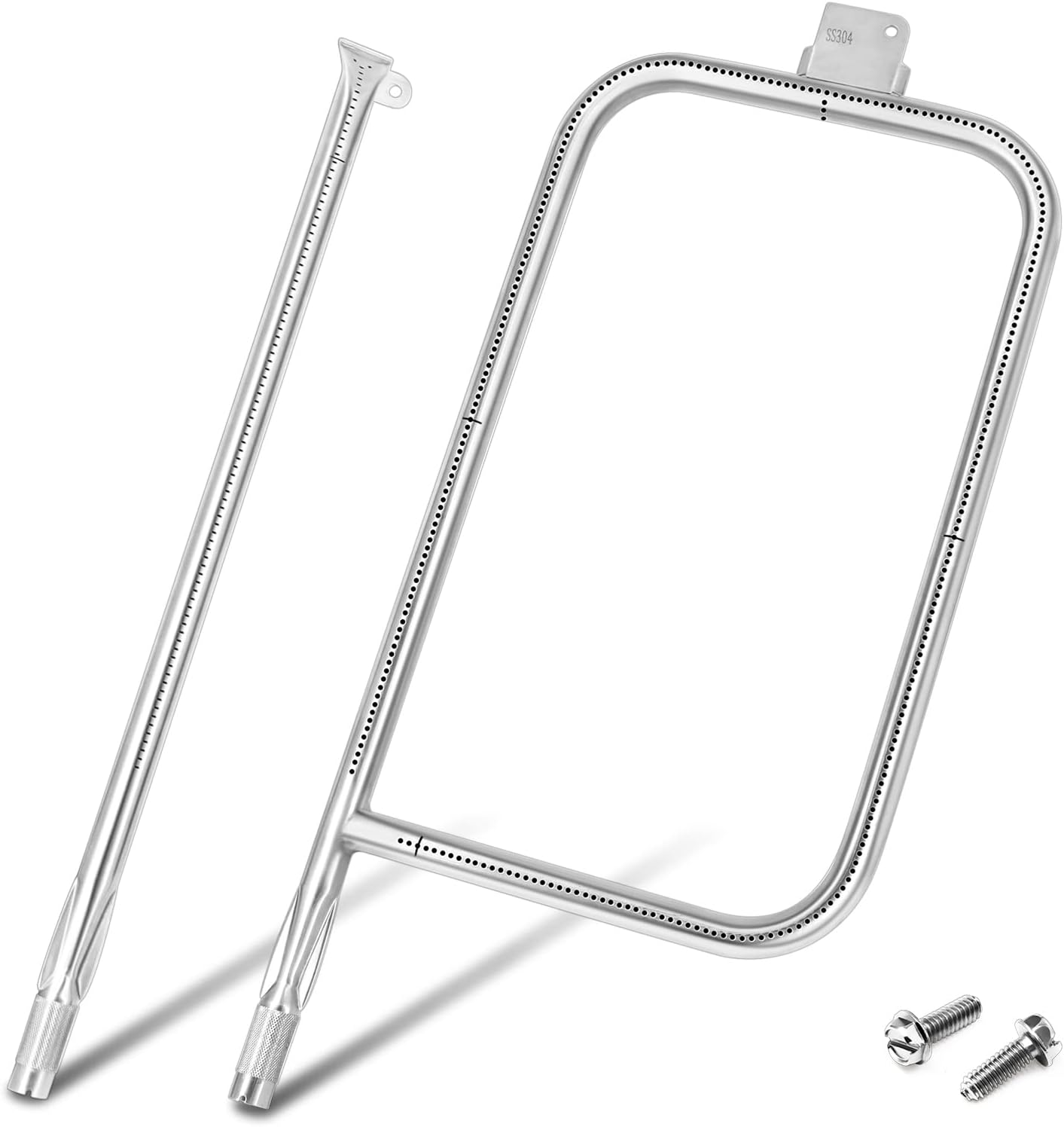 Criditpid 60040 17" Burner Tube for Weber Q100 Q120 Q1000 Q1200 Baby Q Gas Grill Parts, 304 Stainless Steel Grill Burner Replacement for Weber 386001 386002 516002 516001 50060001 51060001 69957 41657 image number 1