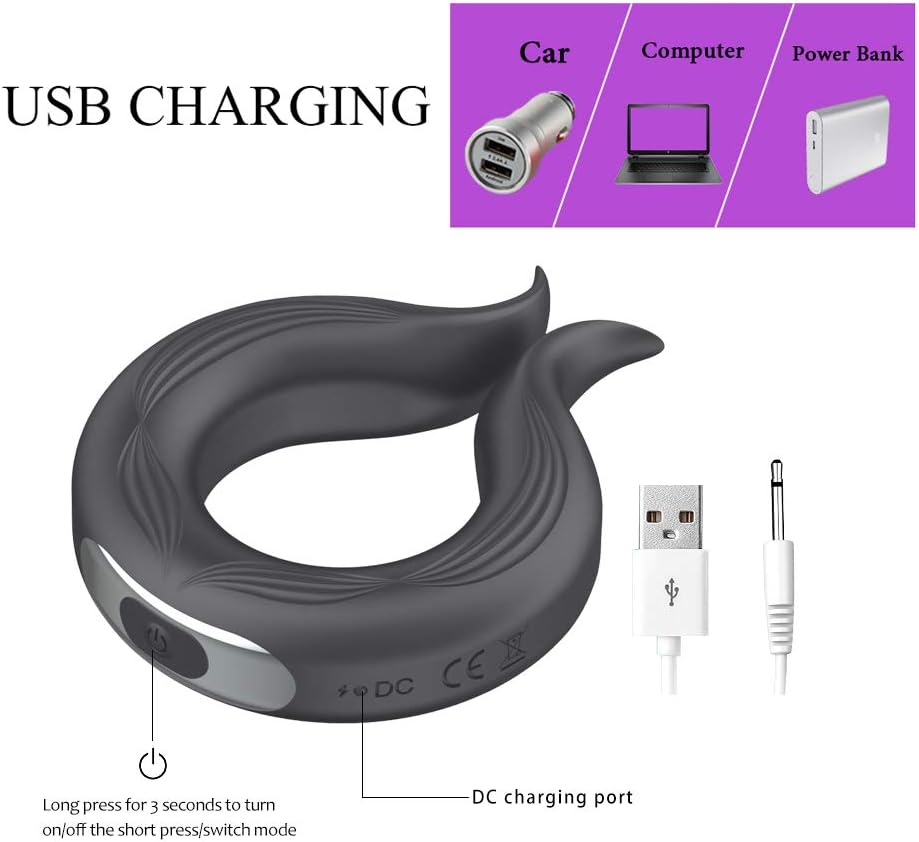 SIDED Motor Structure Elastic and Comfortable Silicone Soft Ring Men'S Long-Lasting Enhancement Ring, Rechargeable Delay Training for Couples Sports Fitness Funny Pocket Toy 1 Count image number 3