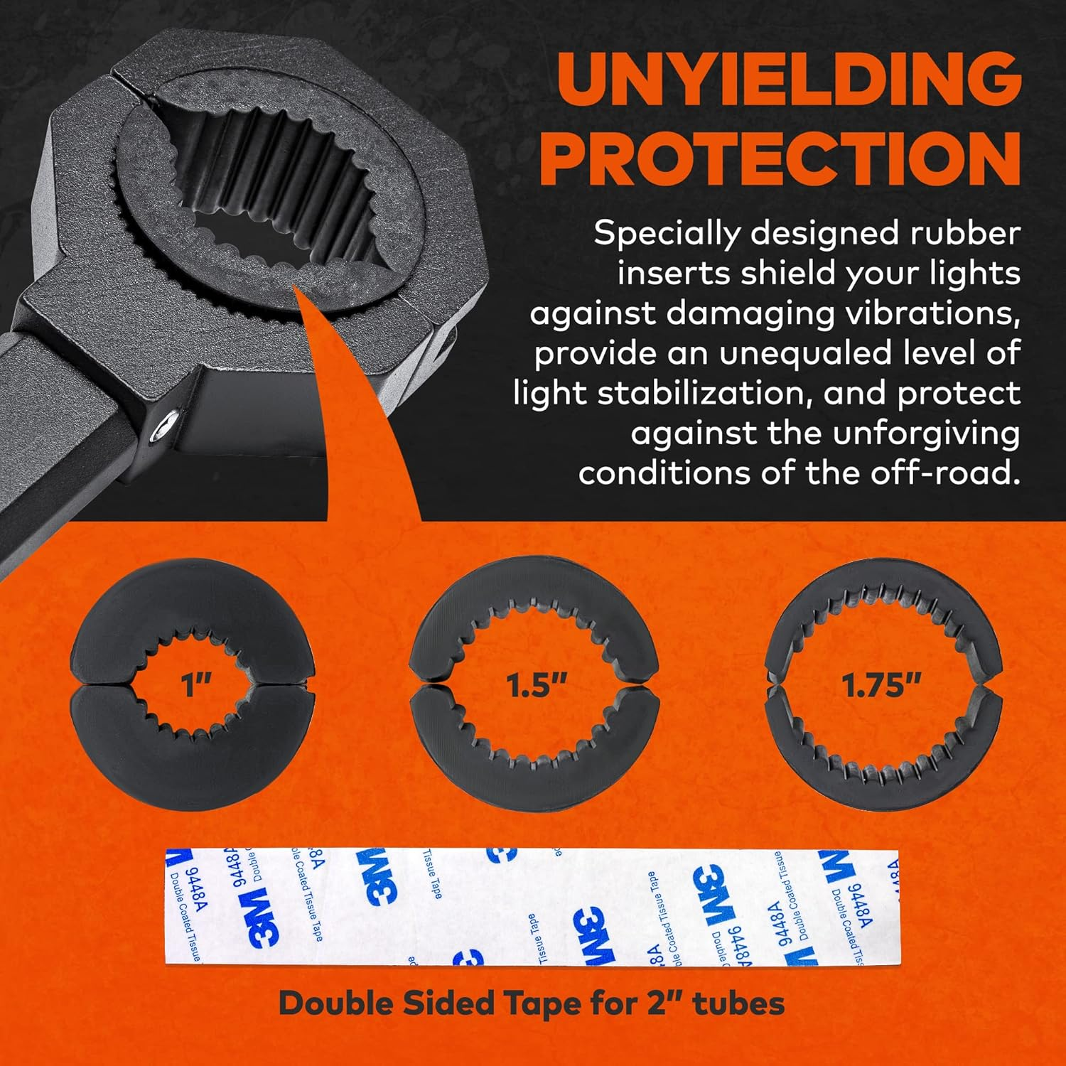 Off-Road ATV UTV Light Bar Mounts Mounting Bracket Bar Clamp Kits [1"/1.5"/1.75"/2" Inch] [360-Degree] [2 X Stud Size] [Aluminium] [2 Unit] Bull Bar Roll Bar Clamp Roll Cage Clamps Mount for ATV