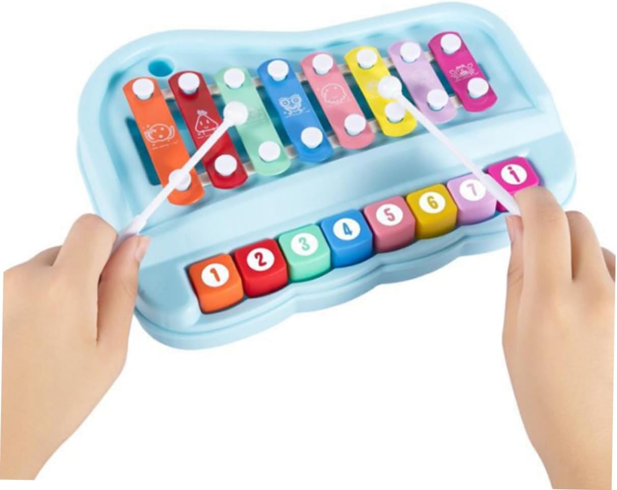 DECHOUS Creative Eight-Tone Hand Knock Piano Educational Musical for Xylophone Instrument with Music Score Early Learning Sound Development image number 1