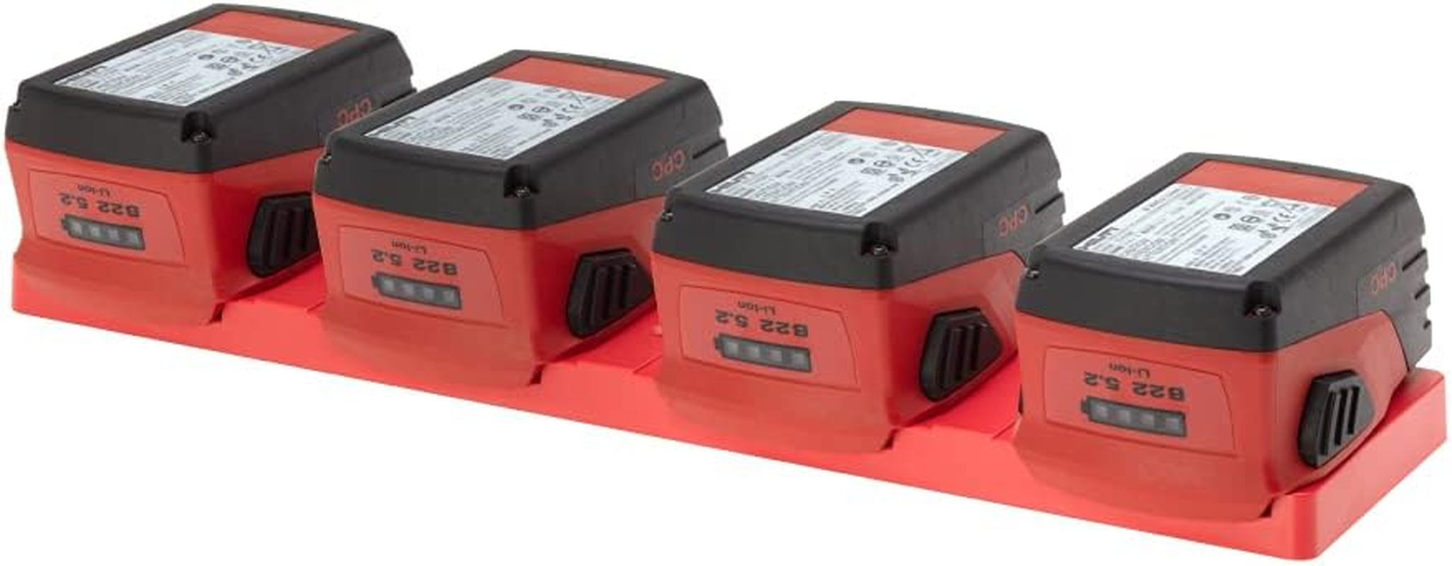 Heavy-Duty Wall Mount Battery Holder for Hilti 22V Batteries by 48 Tools - Durable, Easy-Install Design, Uv-Stabilized ABS, Red image number 3