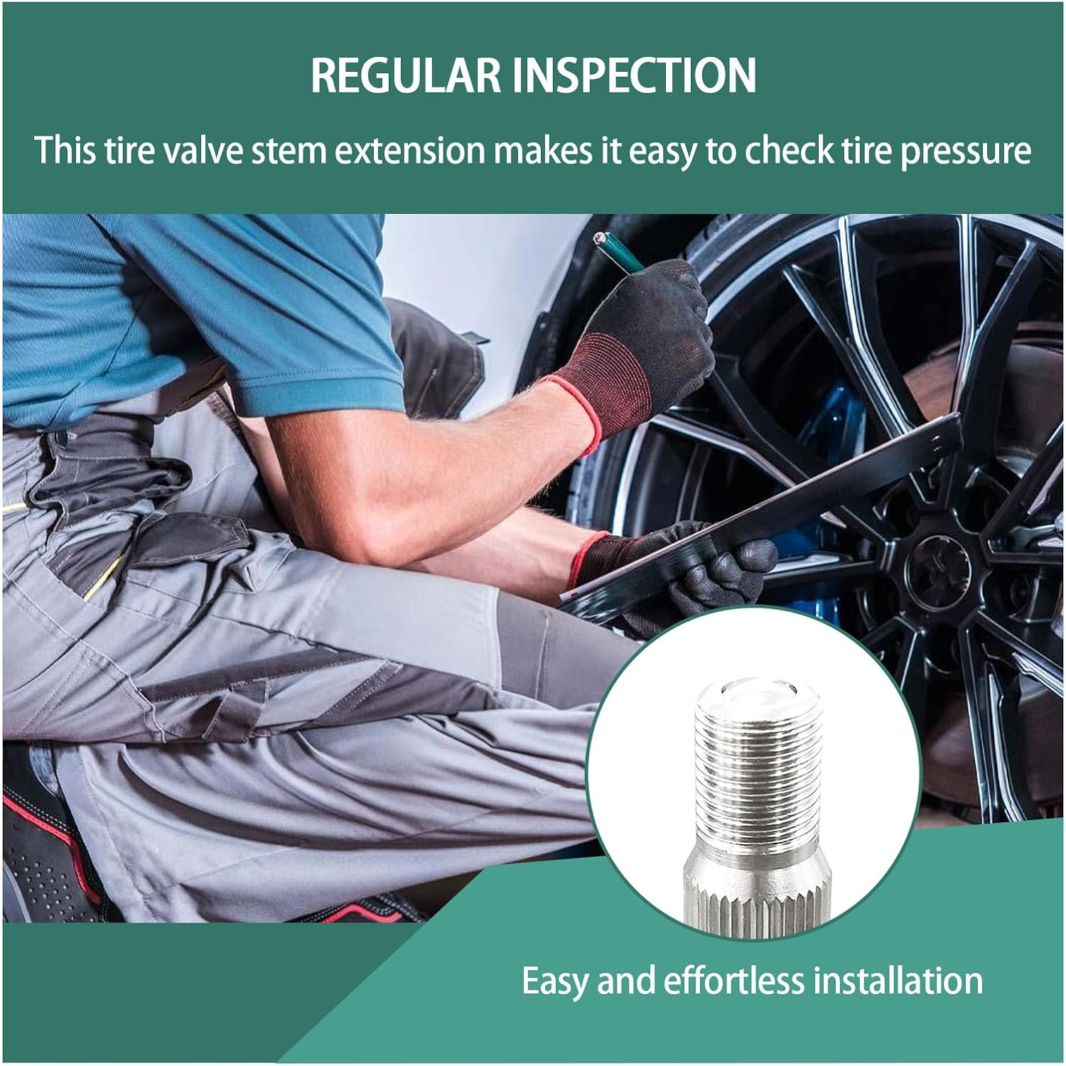 Augeny 4PCS 19Mm Valve Cap Stem Extenders, Screw-On Car Tire Valve Stem Extensions, Universal Nickle Plated Brass Wheel Tire Caps Extender Adapter for Car Truck Motorcycle Bike image number 6