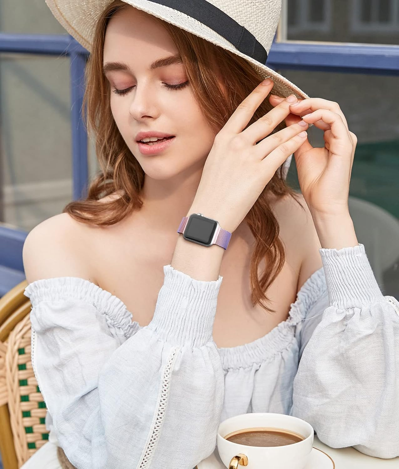 Witzon Stainless Steel Bands for Apple Watch Band 38M 40Mm 41Mm 42Mm 44Mm 46Mm 45Mm 49Mm for Women Men, Magnetic Milanese Mesh Metal Bands for Iwatch Series 11 10 SE Ultra 9 8 7 6 5 4 3 2 1 image number 6