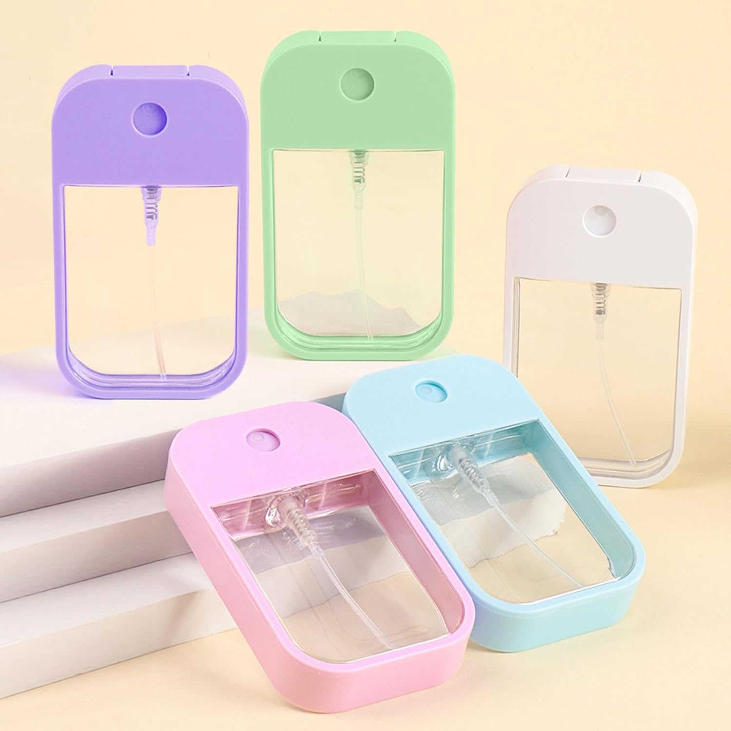 Alethron Small Spray Bottle, Pack of 5 Perfume Filler with Waterproof Label, 45 Ml Reusable Spray Bottle, Transparent Small Spray Bottles for Filling, Portable Perfume Atomiser image number 4