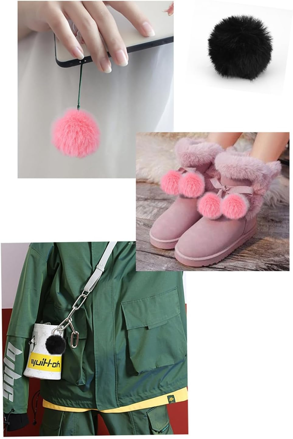 MIUPOO Craft Pom Pom Balls,Black Poms Costume Accessory, Pom Pom Balls for Arts and DIY Creative Crafts Decorations,Black,1.5 Inches,20 Pieces. image number 3