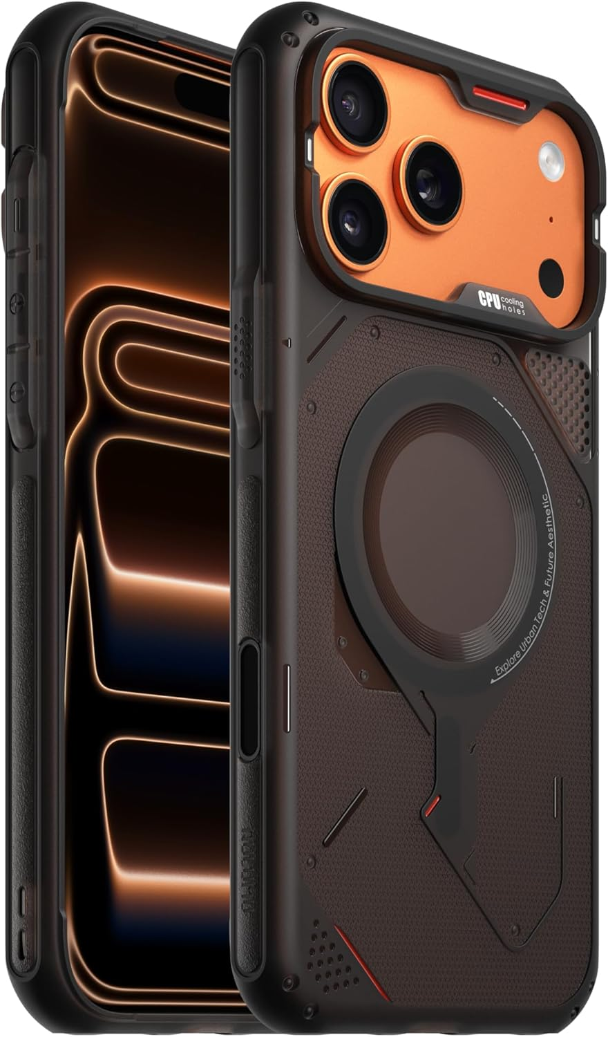 Aulumu A17 Rugged Case for Iphone 17 Pro Max | Magsafe Compatible | Integrated Drop Protection | Touch-Sensitive Buttons | Military-Grade Outdoor Design Black image number 3