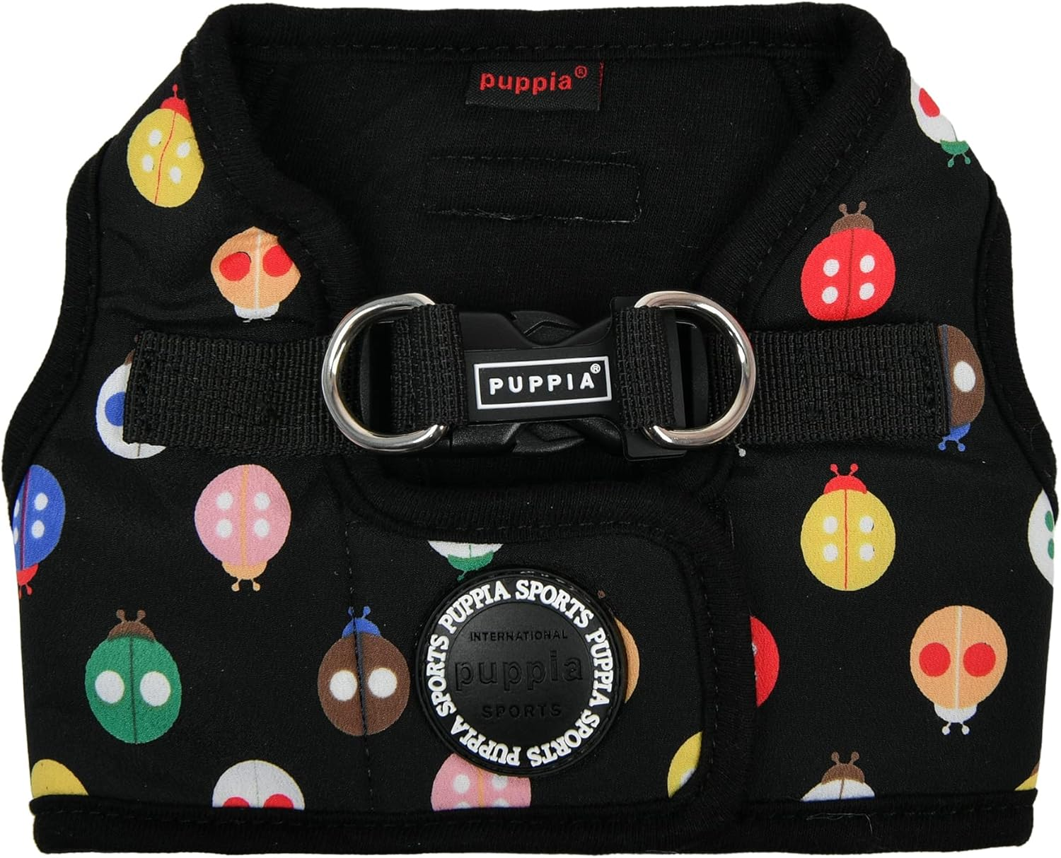 Puppia Lady Beetle Step-In Vest Dog Harness No Choke No Pull Walking Training for Small and Medium Dog - Black - M