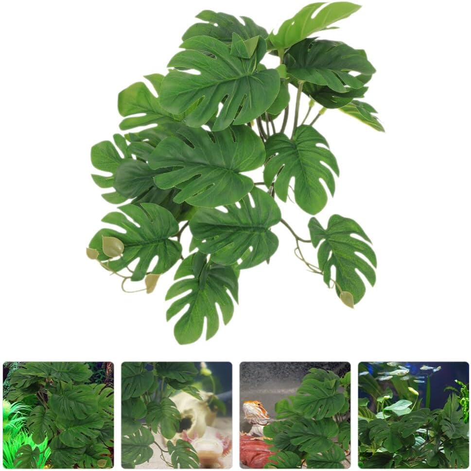 Alasum Artificial Hanging Plant with Suction Cup for Reptile Terrarium Decor Lifelike Climbing Reptile Plant Pendant Indoor Habitat Accessory for Lizards Amphibians Easy to Clean image number 1