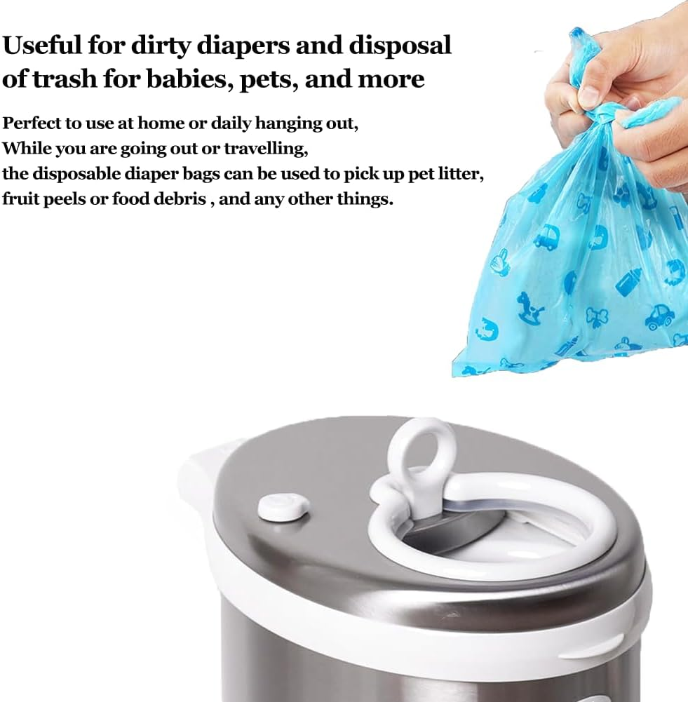 Baby Diaper Bags, 16 Refill Rolls/240 Eco-Friendly Nappy Disposal Bags, Degradable Bin Bag, Baby Poop Bags, Dirty Diaper Bags, Travel Diaper Trash Bags Biodegradable Waste Bags image number 4