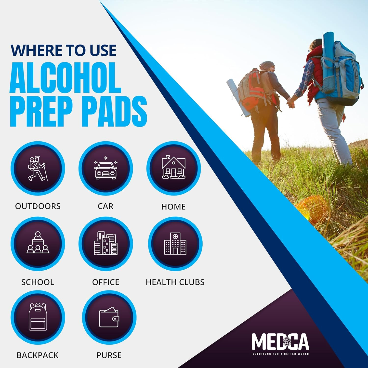 Medca Alcohol Prep Pads, Sterile, Medium, 2-Ply (PACK of 300) image number 1