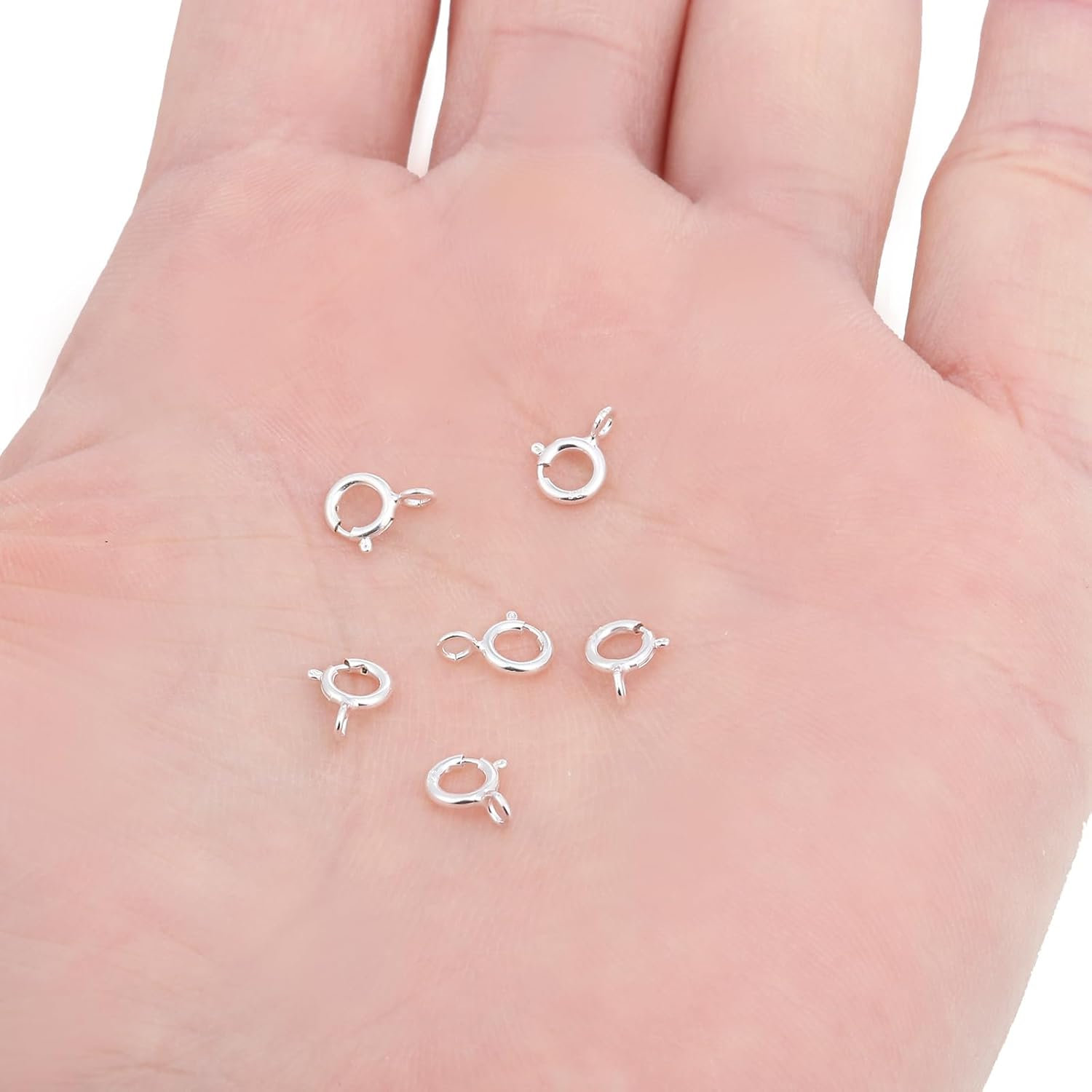 925 Sterling Silver Necklace Clasps - 5Mm Spring Clasps for Jewelry Making, Sterling Silver 4Mm Jump Rings, Jewelry Clasps and Closures, Suitable for Jewelry Making Necklace (Sterling Silver) - Gold image number 2