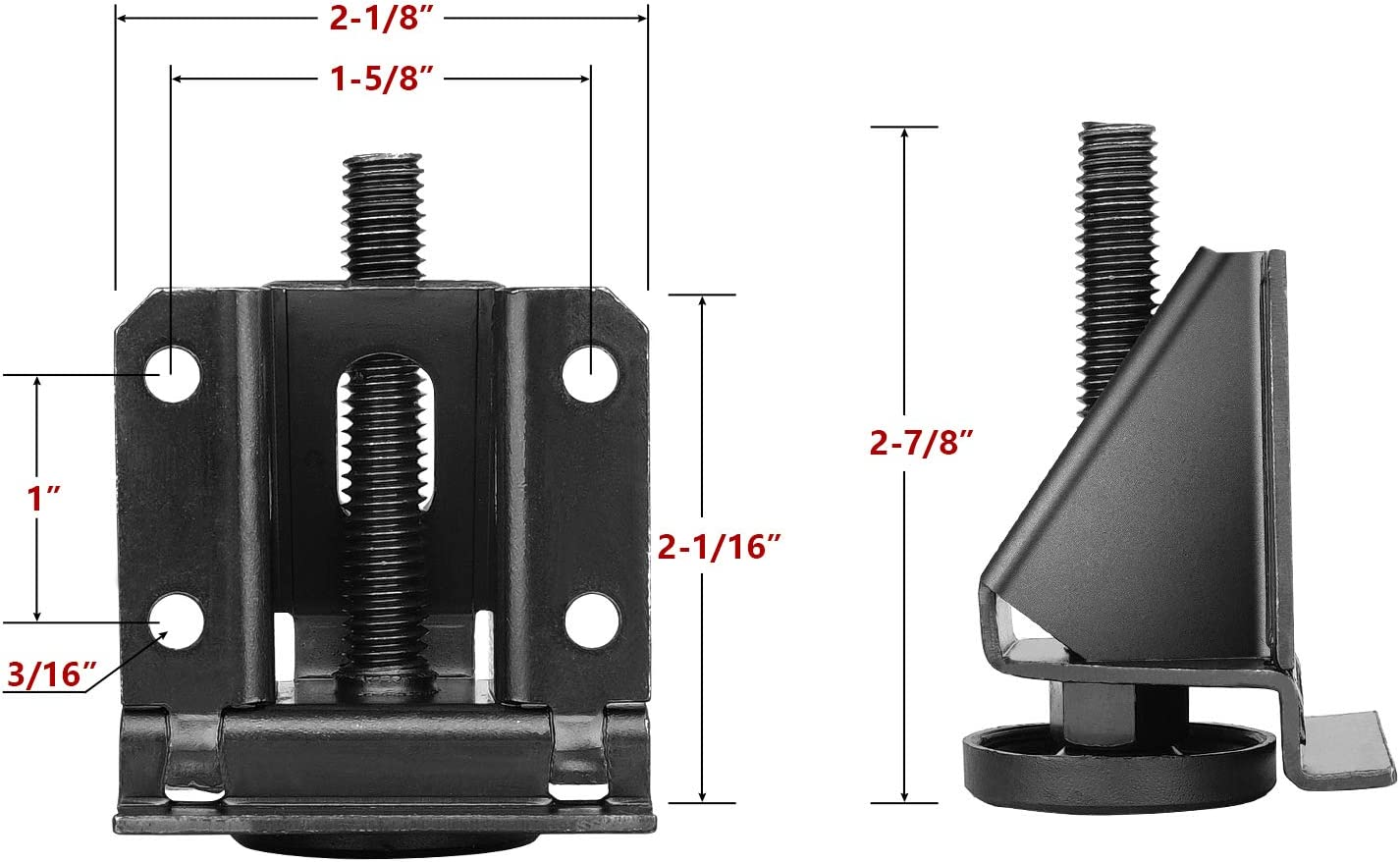 Anwenk Leveling Feet Heavy Duty Furniture Levelers Adjustable Table Leg Leveler W/Lock Nuts for Furniture,Table, Cabinets, Workbench,Shelving Units and More (8) - L-Shaped Leveler image number 2