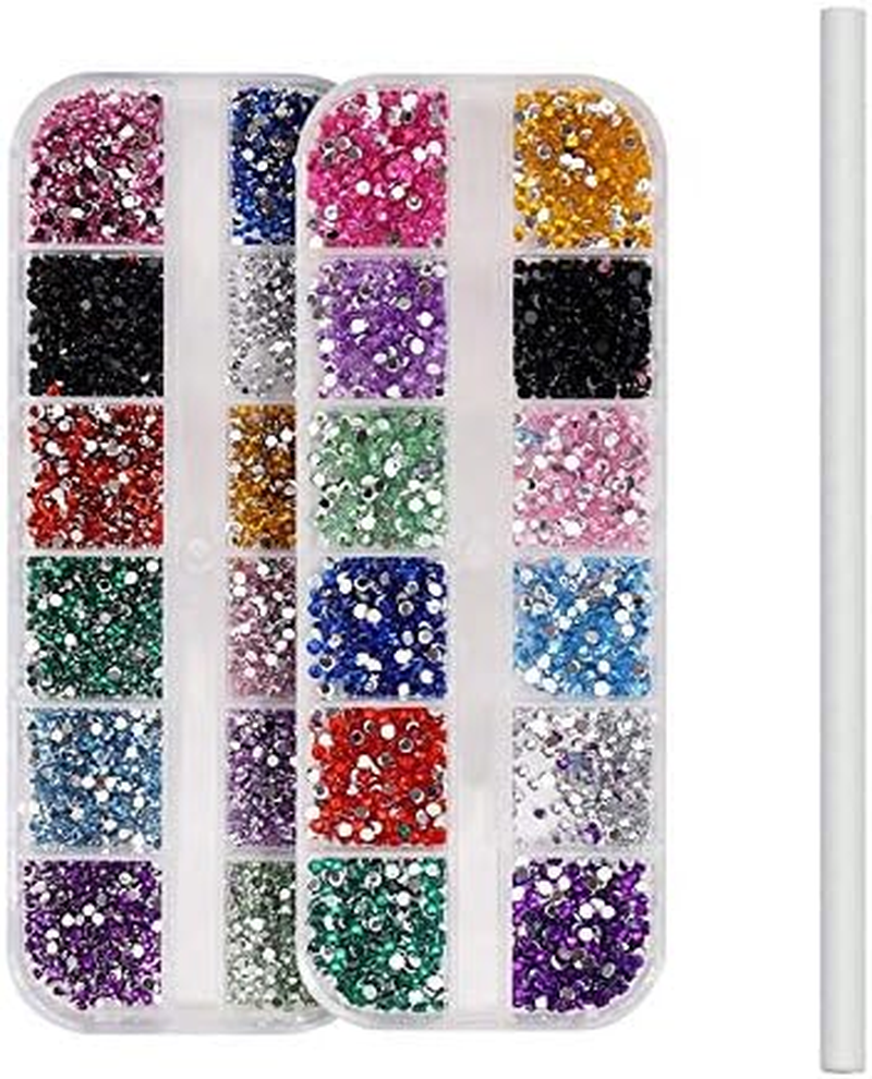 Nail Rhinestones with Dotting Pen Flat Bottom round Colorful Glitters with Hard Case DIY Nail Art Decorations 1.5Mm 2.0Mm Zhengpingpai image number 4