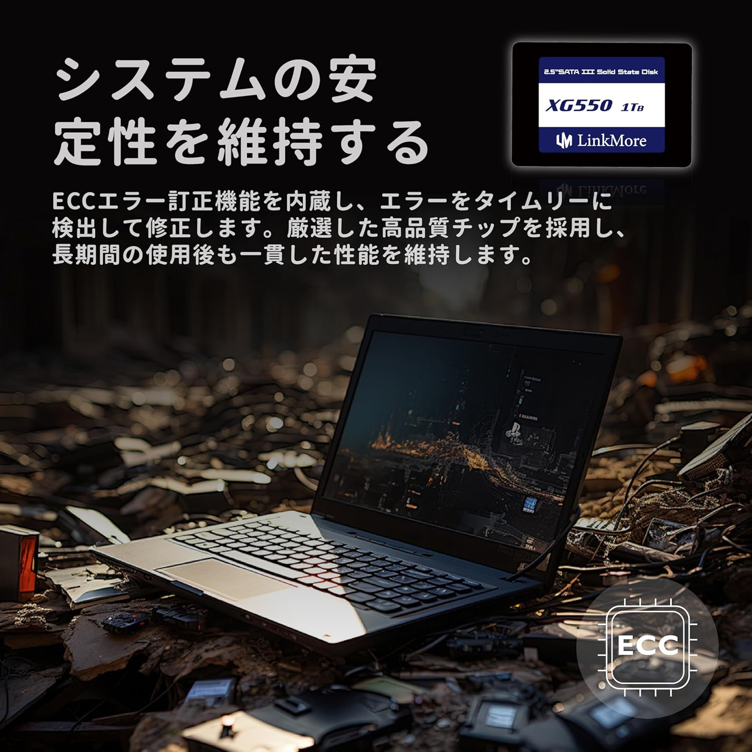 Linkmore XG550 1TB Internal 2.5" SATA III SSD (6Gb/S) SSD, Read Speed up to 550Mb/S, Compatible with 2.5" Laptop and Desktop PC image number 5