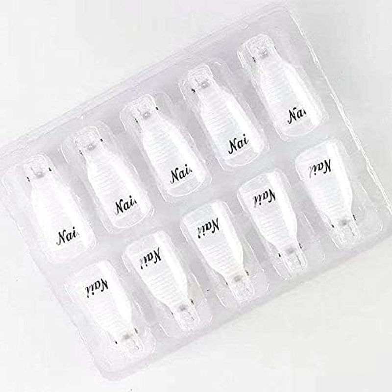 HIGHROCK 10Pcs Acrylic Nail Art Polish Remover Wrap Cleaner Superior Clip Caps (WHITE) image number 4