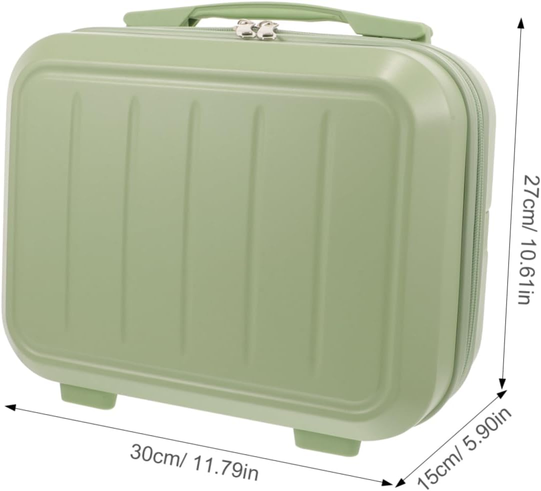 WRITWAA Large Capacity Travel Makeup Case with Zipper Handle Avocado Green Cosmetic Suitcase for Women and Portable Organizer for Cosmetics Toiletries and Essentials