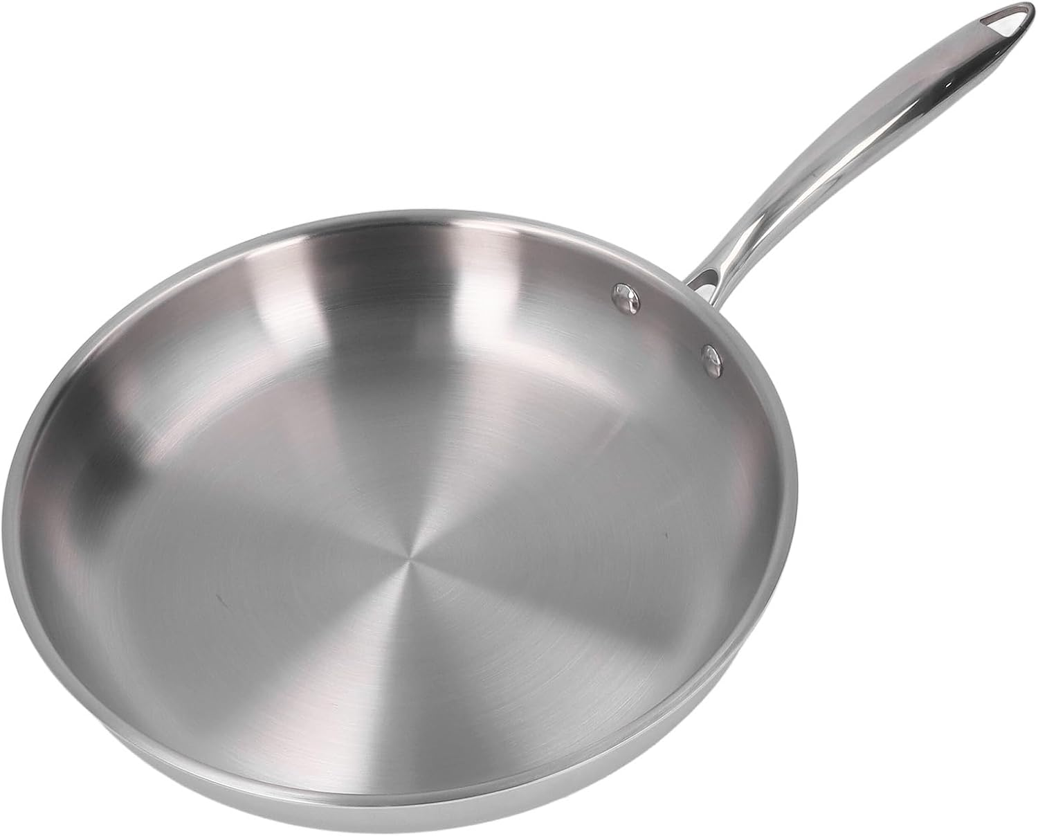 Stainless Steel Frying Pan, Non Stick Frying Pan with Comfortable Handle Thickened, Professional Cookware for All Stove (24Cm) image number 4