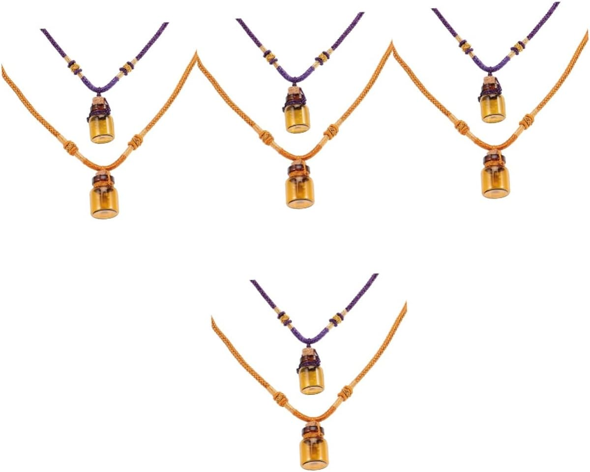 PLAFOPE 6Pcs Empty Perfume Bottle Essential Oil Pendants Creative Aroma Bottle Pendant Necklace
