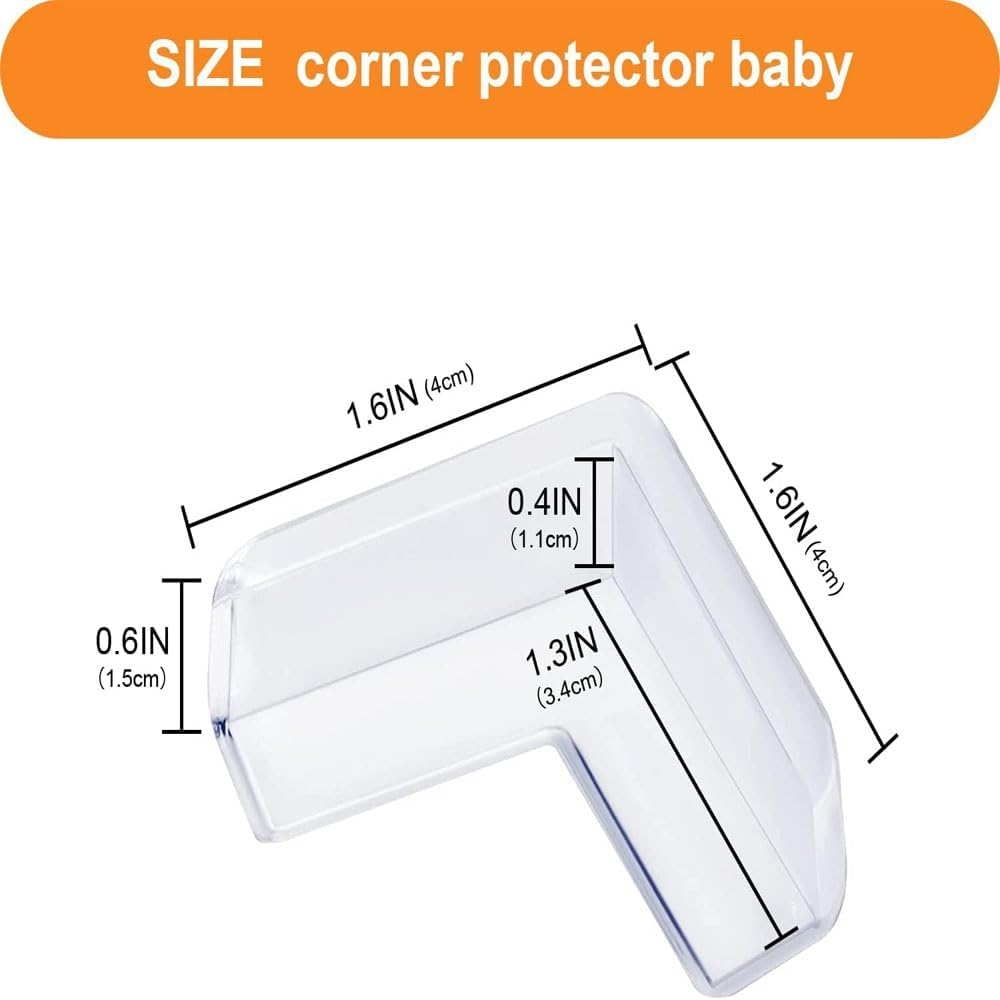 12 Pack Clear Furniture Corner Guards for Baby Proofing, L Shaped Edge Safety Bumpers for Table Edges ANG Sharp Corners, Soft Transparent Baby Safety Protectors image number 3