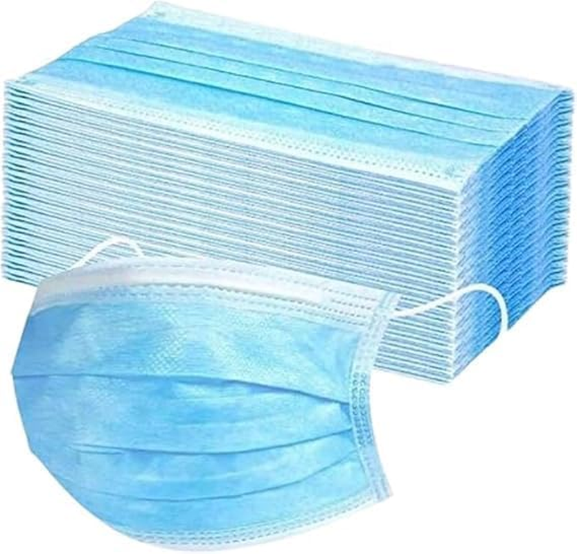 Disposable Face Masks, Blue, 3-Layer Filter, Elastic Ear Loops, Adjustable Nose Clip, 100 Pack image number 3