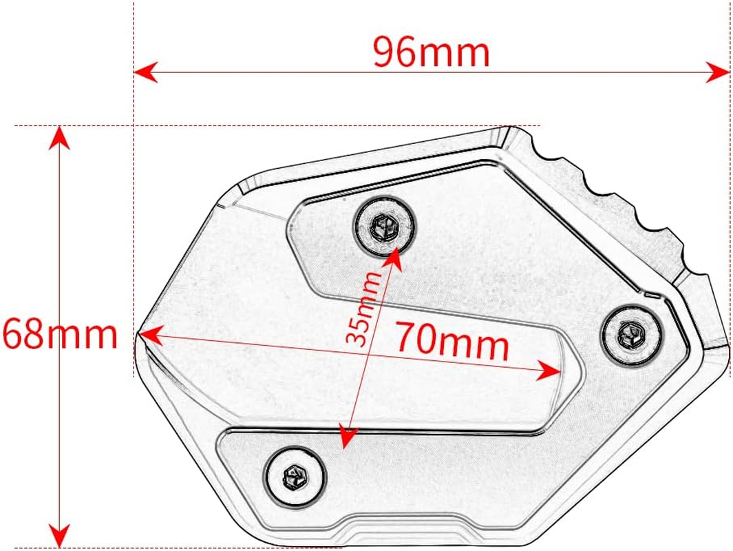 Modeer for Ya.Maha MT07 FZ07 2014-2024 Motorcycle Side Stand Extension Enlarge Plate Pad Mt 07 Fz 07 Accessories Color Black