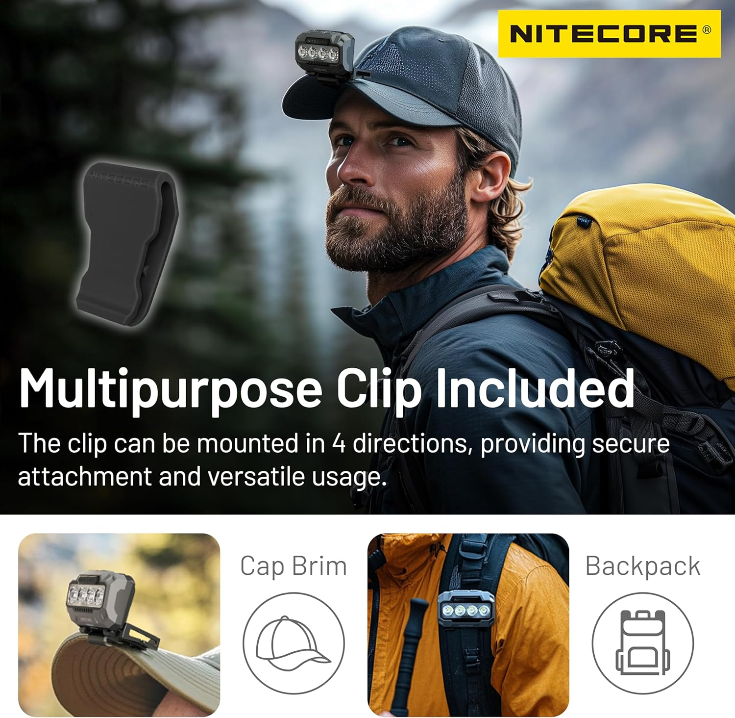 Nitecore HA23 UHE 600 Lumen MCT Outdoor Headlamp Multiple Color Temperatures Lightweight AAA Headlight Tag (Black) - Green image number 2