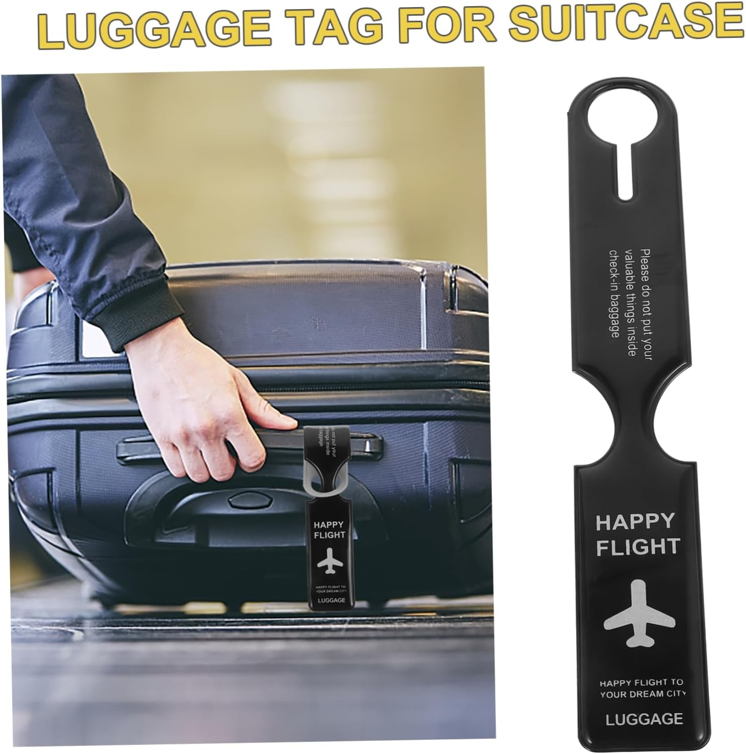 COLLBATH 4Pcs Luggage Tags Travel Tag Luggage Strap Suitcase Id for Baggage Boarding image number 1