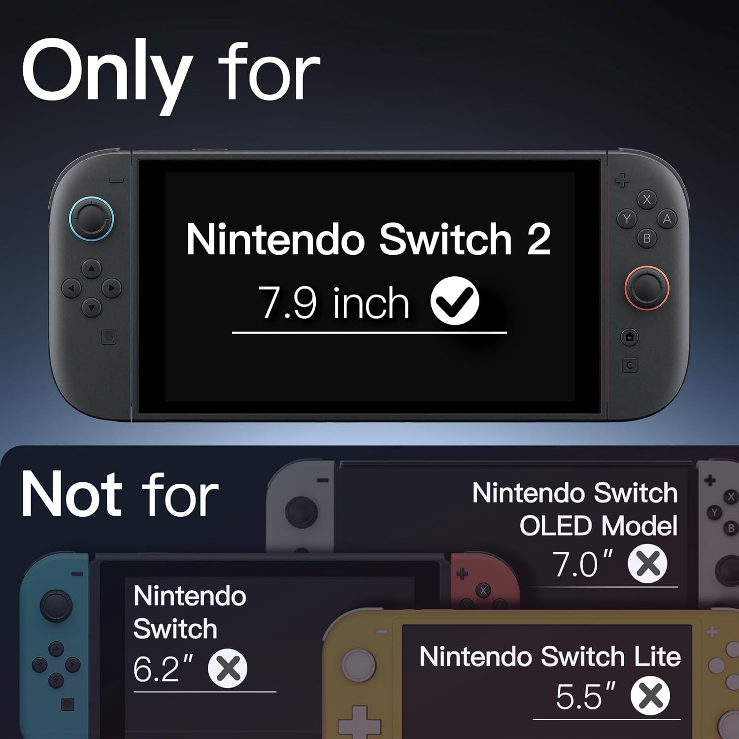 Jetech Slim Dockable Case for Nintendo Switch 2 (2025) 7.9 Inch, Soft TPU Grip Cover for Joy-Con Detachable, Matte Carrying Protective PC Back Shell, Anti-Scratch (Black) image number 2