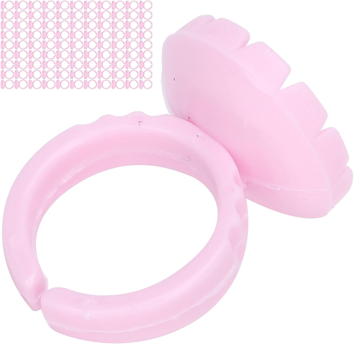 Fafeicy 100PCS Disposable Eyelash Glue Rings, Lash Extension Glue Trays, Professional Adhesive Holder Cups for Eyelash Extension Tools Kits (100 White Pack)