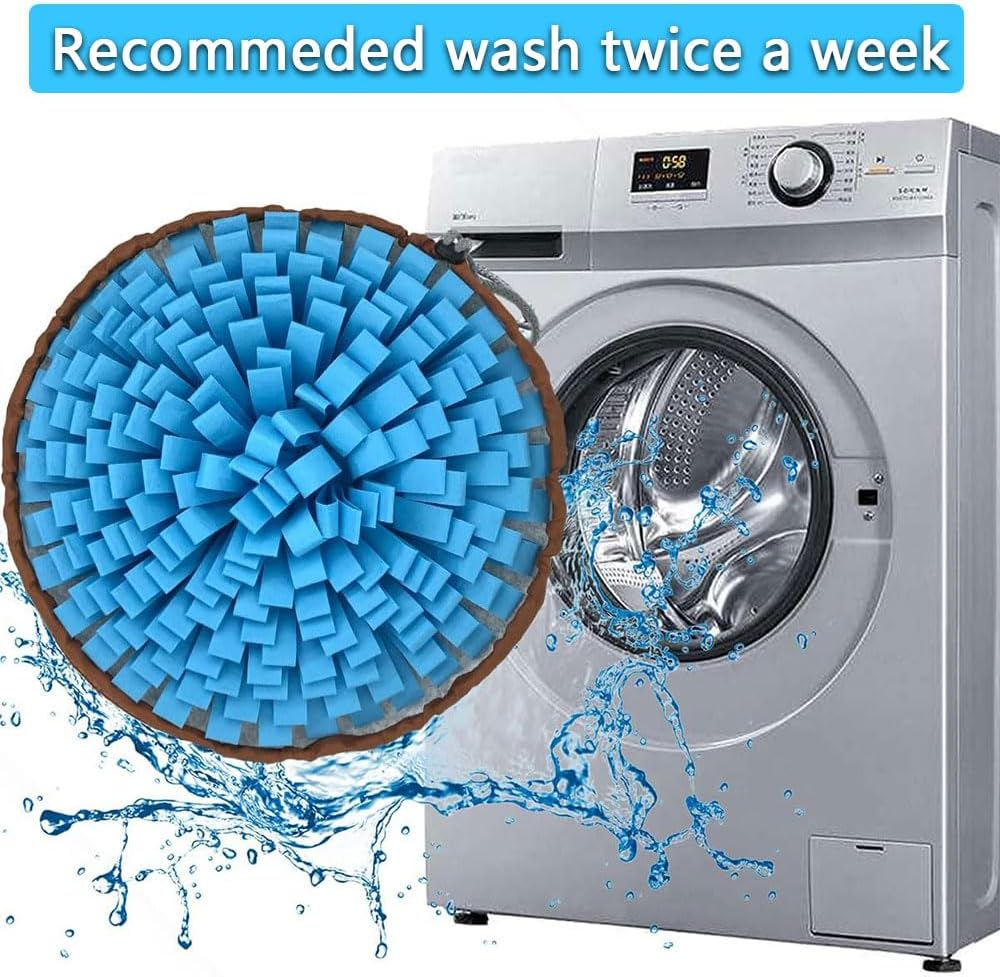 Dog Snuffle Mat Slow Feeder Bowl &ndash; Grassland Design for Boredom Relief, Encourages Natural Foraging, Treat Puzzle Toy for Indoor & Outdoor Use (Blue) image number 4