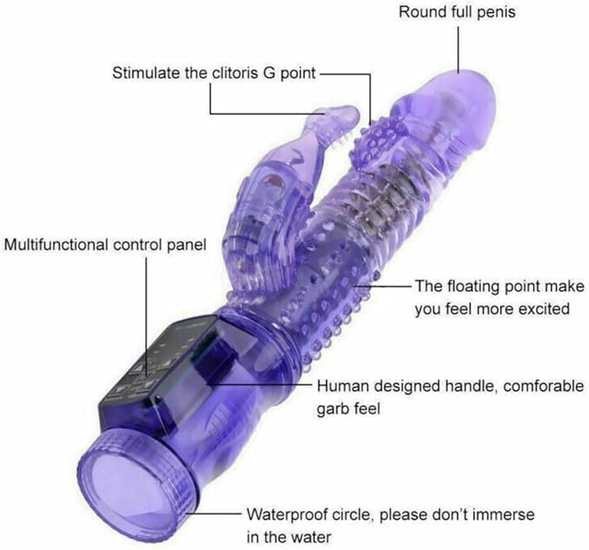 9 Inch Realistic Rabbit Vibrator Dildo G-Spot Clit Massager Sex Toys for Women