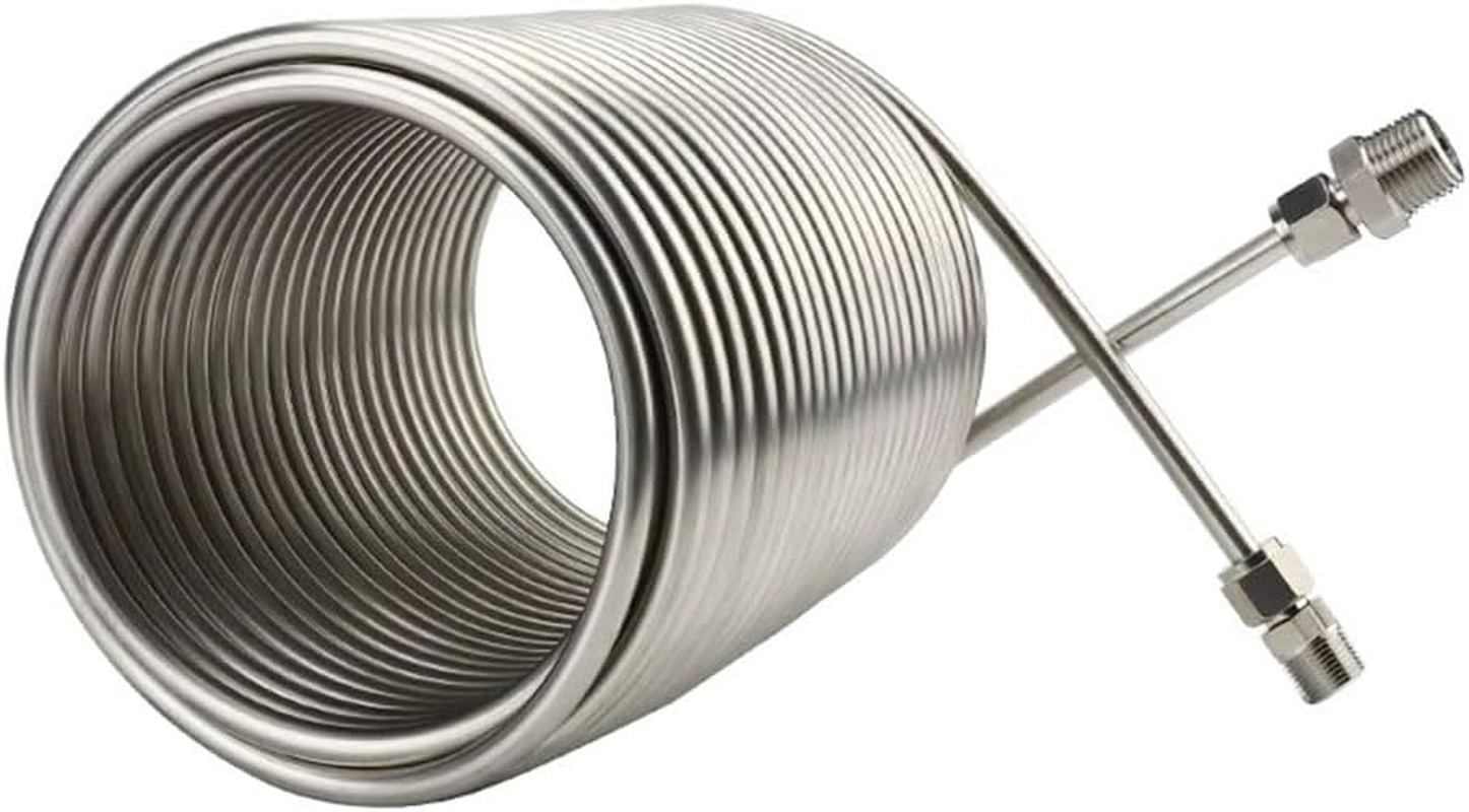 Wort Chiller, Chiller, Stainless Steel Heat Exchangers Coil, Immersion Wort, 1/2" and 3/8 "Port and Spiral Tube, Beer/Wine Cooler for Homebrew image number 1