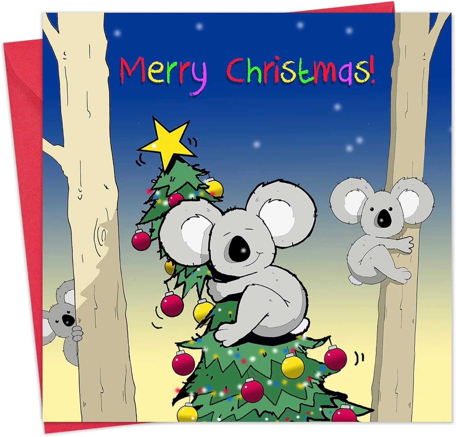Twizler Merry Christmas Card with Koala Bear - Happy Christmas Card - Xmas Card - Funny Christmas Card - Female Christmas Card - Male Christmas Card - Mens Christmas Card - Womens Christmas Card image number 4