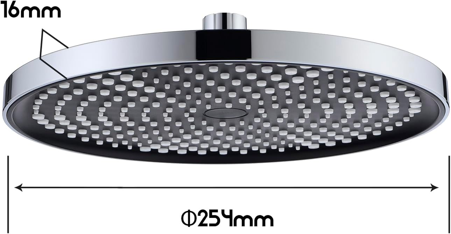 Decaura WELS round Overhead Rain Shower Head Large Adjustable 10 Inch Rainfall Shower Head (Chrome) image number 4