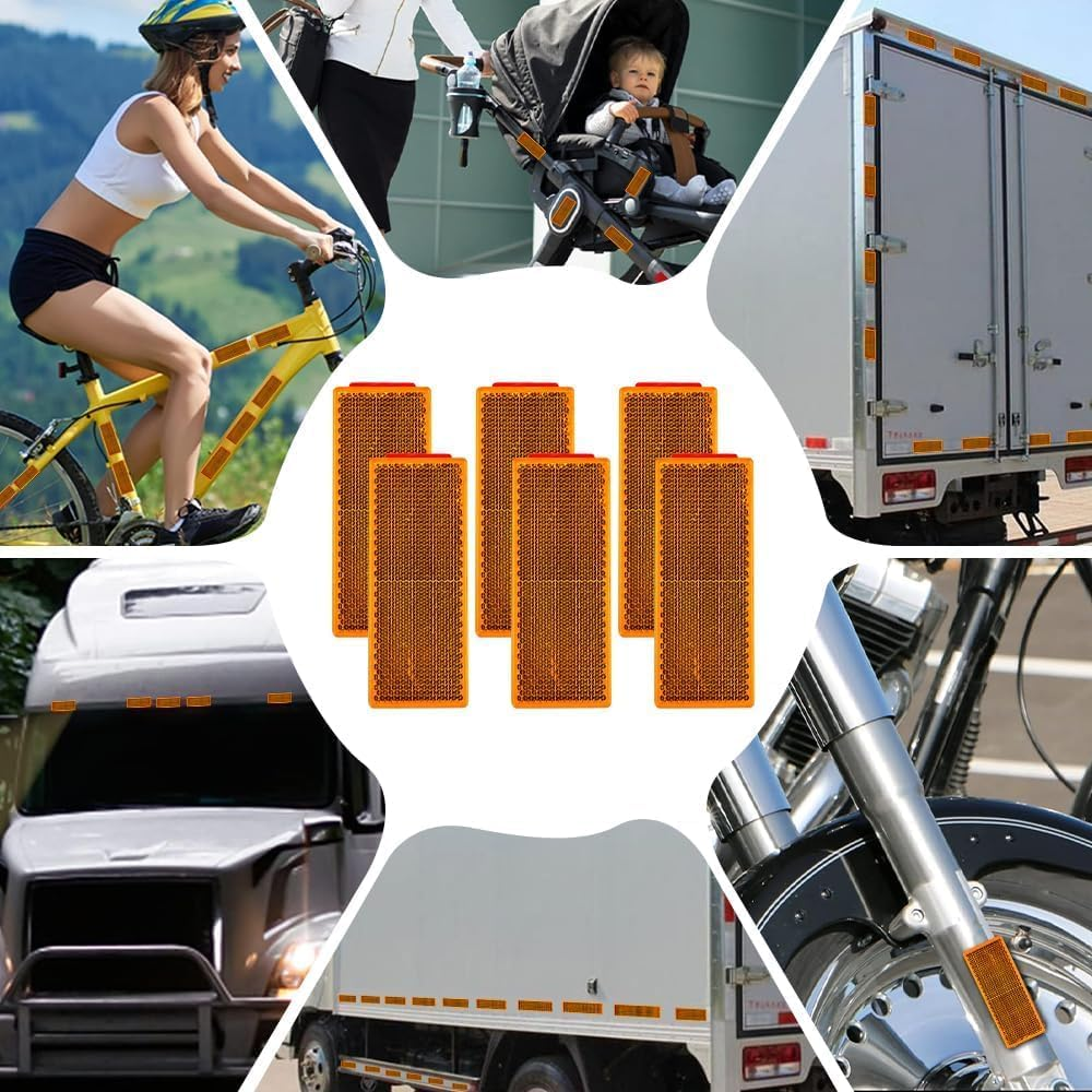 Reflectors Self-Adhesive Rear Reflector Cat'S Eye Reflector Self-Adhesive Cat'S Eye Reflector for Gate Posts Fences Truck RV Caravan image number 5