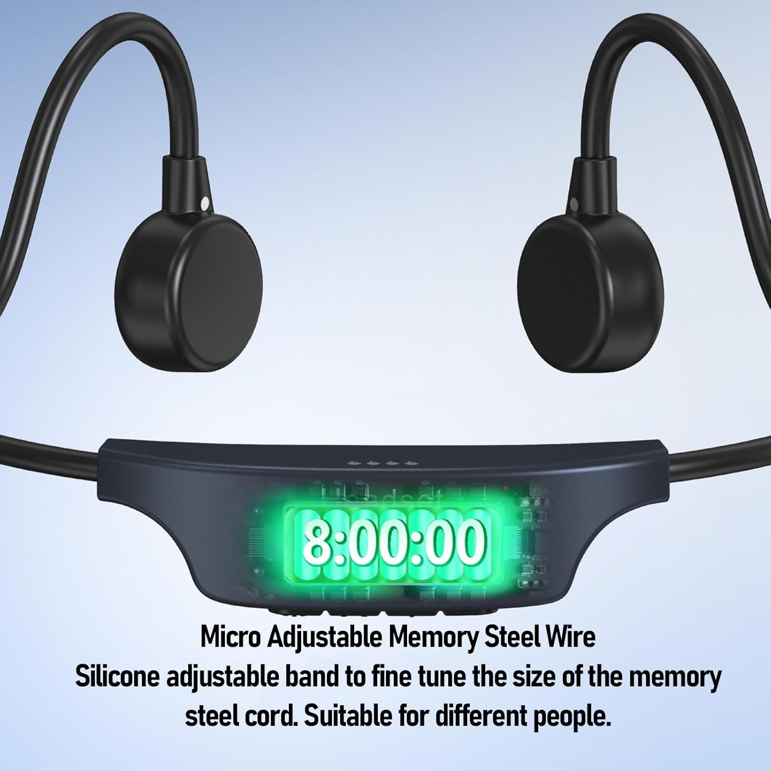 FLEXMAN Swimming Headphones, IPX8 Water Proof Wireless Bluetooth Sport Headphones with MP3 Player 32G Memory, Open Ear Double Sided Stereo Headset for Running Cycling Fitness image number 5