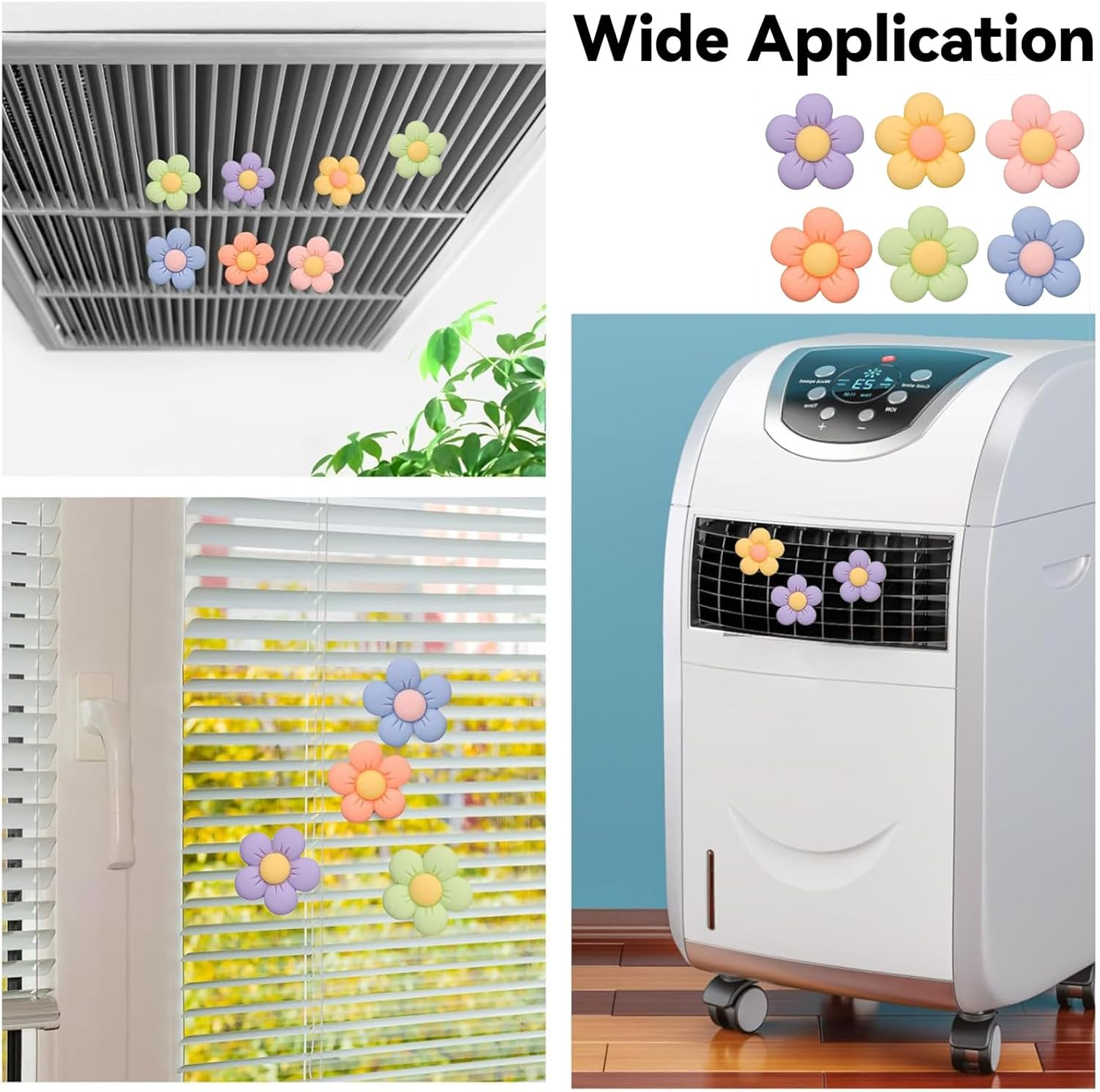 6 Pack Daisy Flower Car Air Vent Clips - Cute & Vibrant Vent Decor Accessories, Universal Fit for Most Vehicles, Easy Clip-On Design