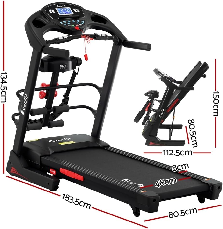 Everfit Treadmill Electric Treadmills with 480Mm Running Belt, Folding Walking Pad Foldable Machine Exercise & Fitness Equipment, with up to 24Km/H Speed and Massager for Home Gym Workout Black image number 5