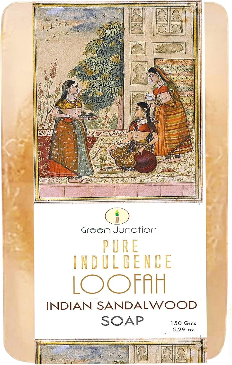 Green Junction Pure Indulgence Premium Range Soap (BIG SOLID SOAP BAR CLEANSERS) Loofah Soap (Indian Sandalwood)